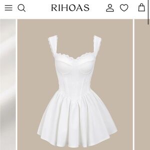 RIHOAS White Sweetheart Neck Corset Slip Mini Dress